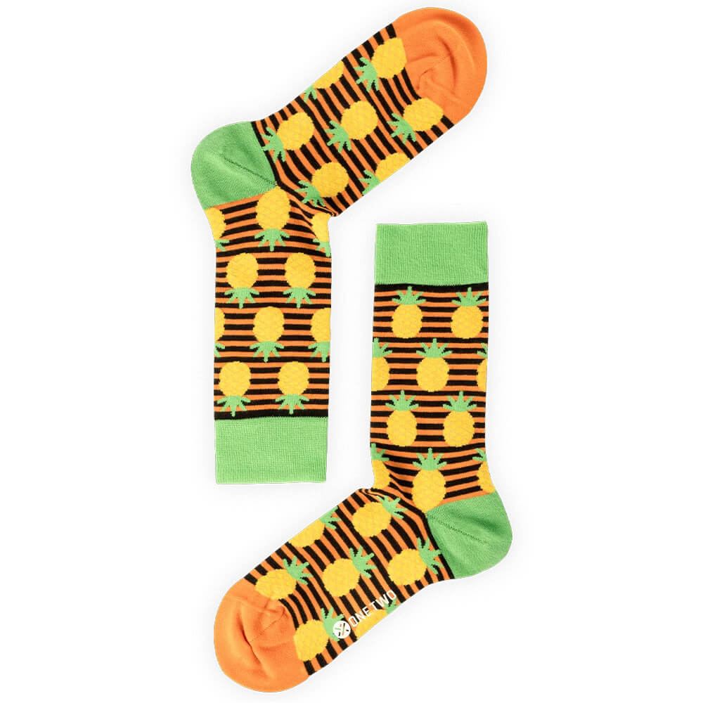 Ananas Desenli Tasarım Çorap - One Two Sock