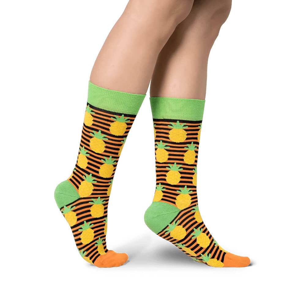 Ananas Desenli Tasarım Çorap - One Two Sock