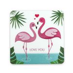 Pelikan Desenli Ahşap Bardak Altlığı