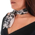 Pembe Siyah Desenli Fular