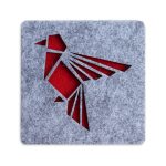 Kırmızı Kuş Keçe Bardak Altlığı