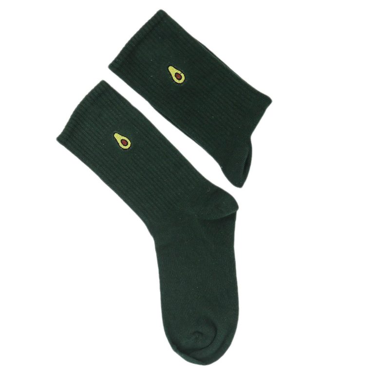 Avokado Tasarımlı Nakışlı Çorap