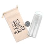 Beyaz Kapaklı Özel Keseli Cam Matara – My Bottle