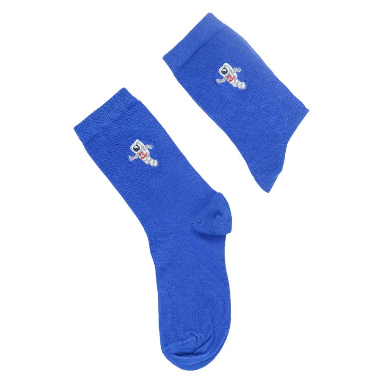 Mavi Astronot Desenli Çorap
