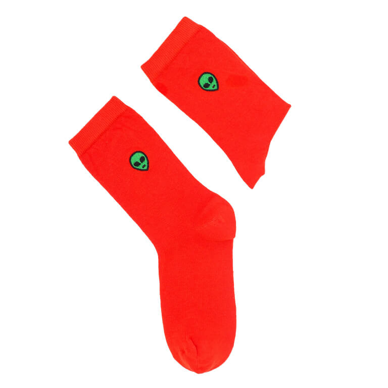 Uzaylı Desenli Çorap