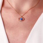 Rose - 925 Ayar Gümüş Opal Taşlı Tasarım Kolye