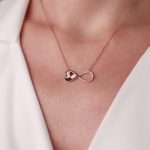 Rose - 925 Ayar Gümüş Swarovski Taşlı Tasarım Sonsuzluk Kolye