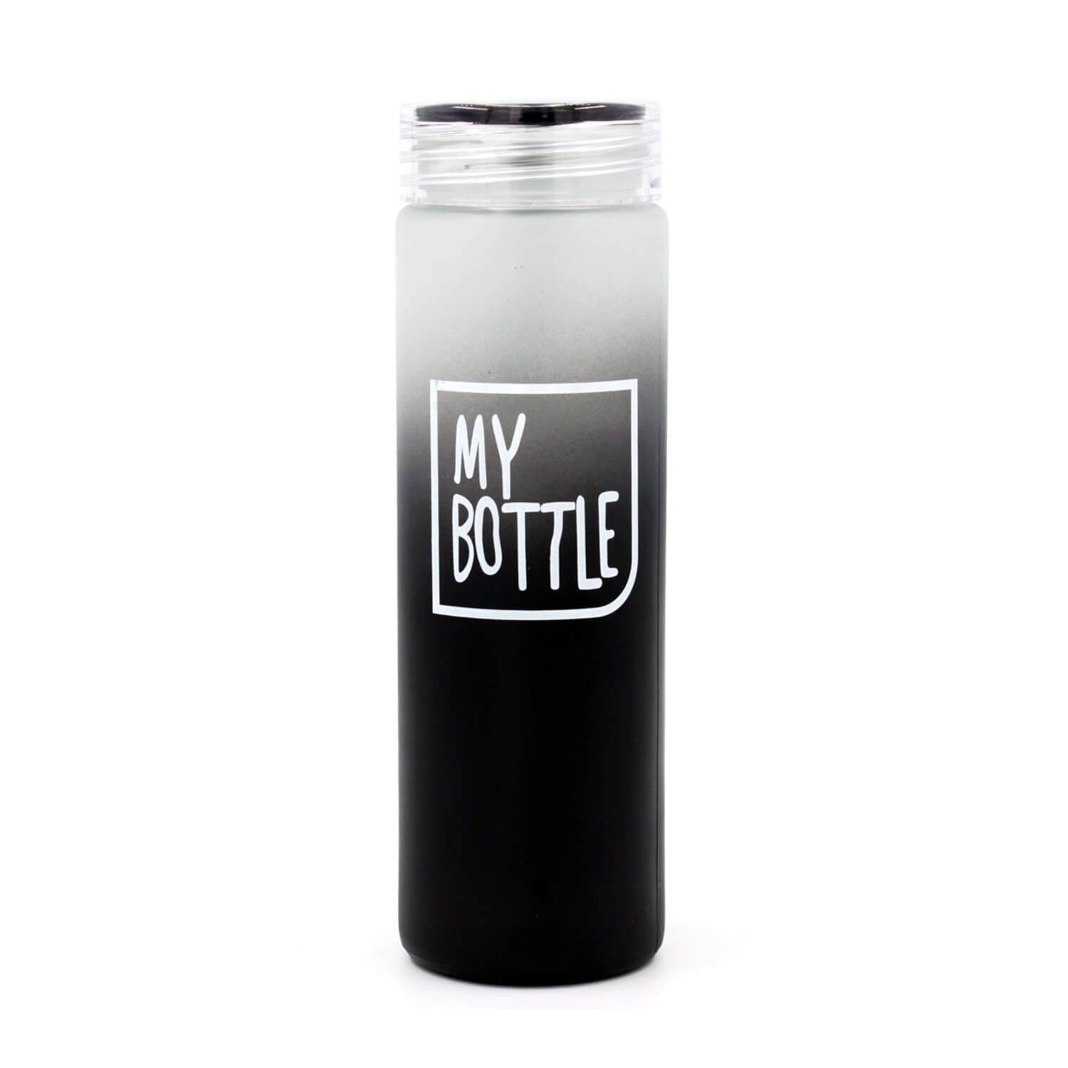 My Bottle Buzlu Cam Matara - Siyah
