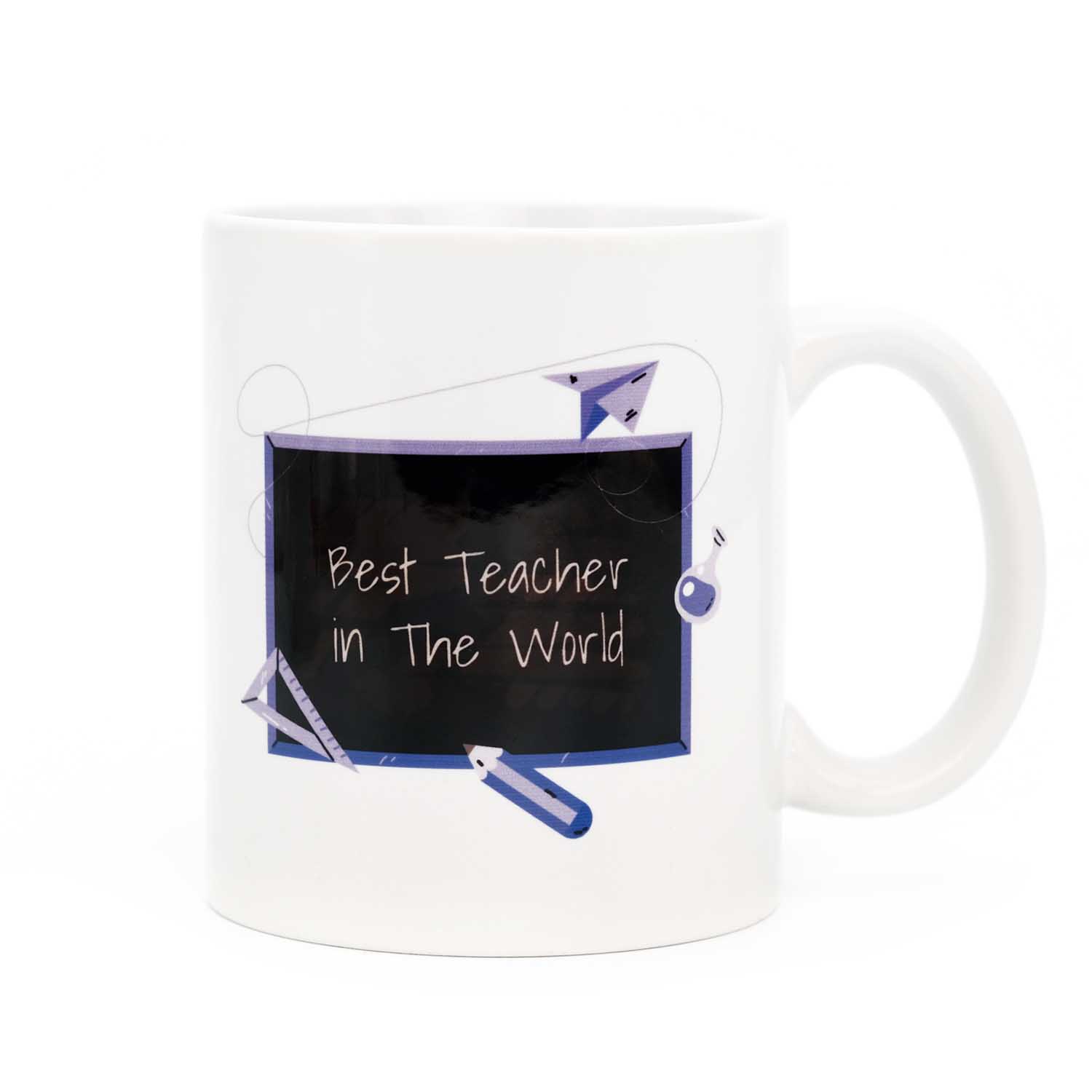 Best Teacher in The World - Kara Tahta Baskılı Kupa