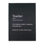 Siyah Teacher Baskılı Ciltli Defter