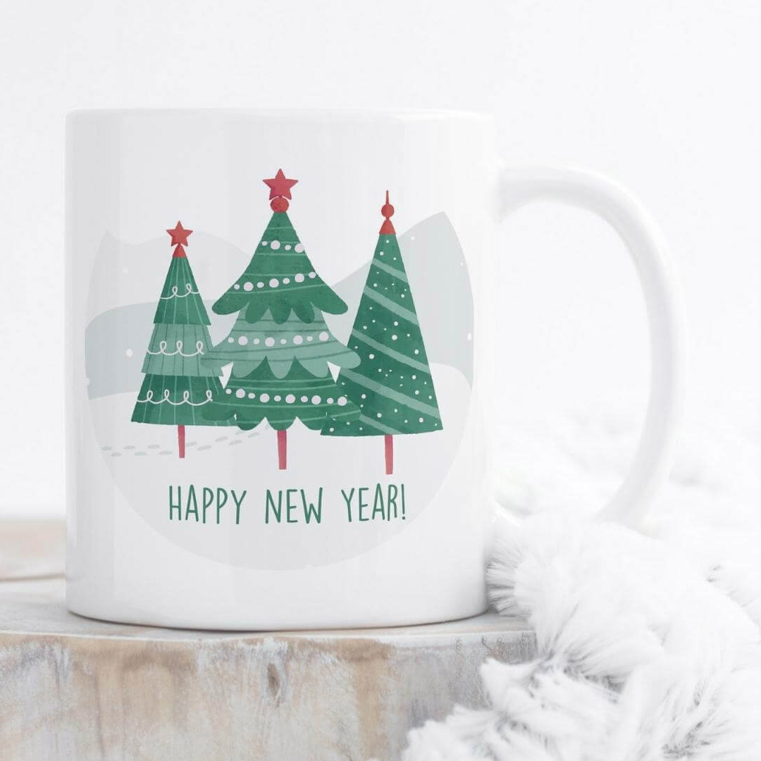 Happy New Year Çam Ağacı Kupa