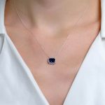 Gümüş - 925 Ayar Swarovski & Baget Safir Taşlı Tasarım Kolye