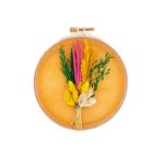 Turuncu Tela Kasnak Kuru Çiçek