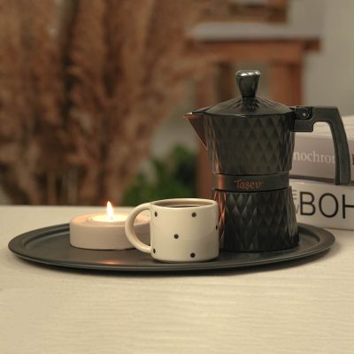 El Yapımı Siyah Benekli Finca-Moka Pot