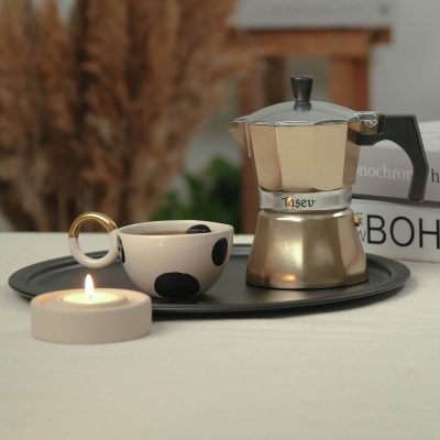 El Yapımı Seramik Fincan-Moka Pot