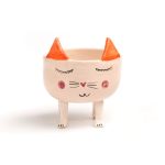 Kedi Figürlü El Yapımı Seramik Saksı