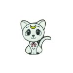 Beyaz Kedi Figürlü Broş