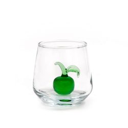 Yeşil Elma Figürlü Kahve Yanı Su Bardağı