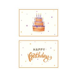 Pasta Temalı Happy Birthday Motto Kartı