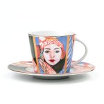 Mavi Çizgili Sophia Femina Porselen Fincan Takımı