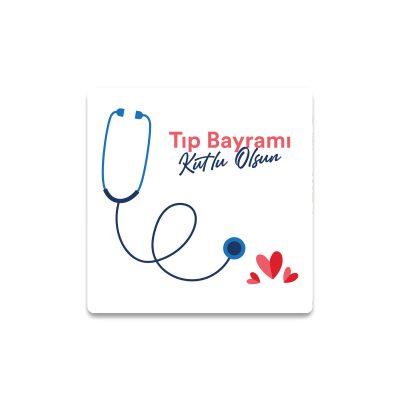 Tıp Bayramı Temalı Bardak Altlığı No:1