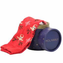 Moonwalk Sock – Kış Temalı Kırmızı Geyikli Çorap