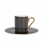 Siyah Desenli Porselen Fincan Takımı