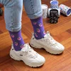 Moonwalk Sock - Gözlüklü Ahududu Desenli Çorap