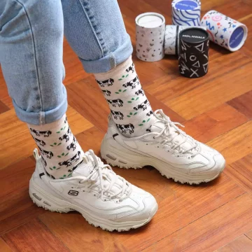 Moonwalk Sock - İnek Desenli Çorap