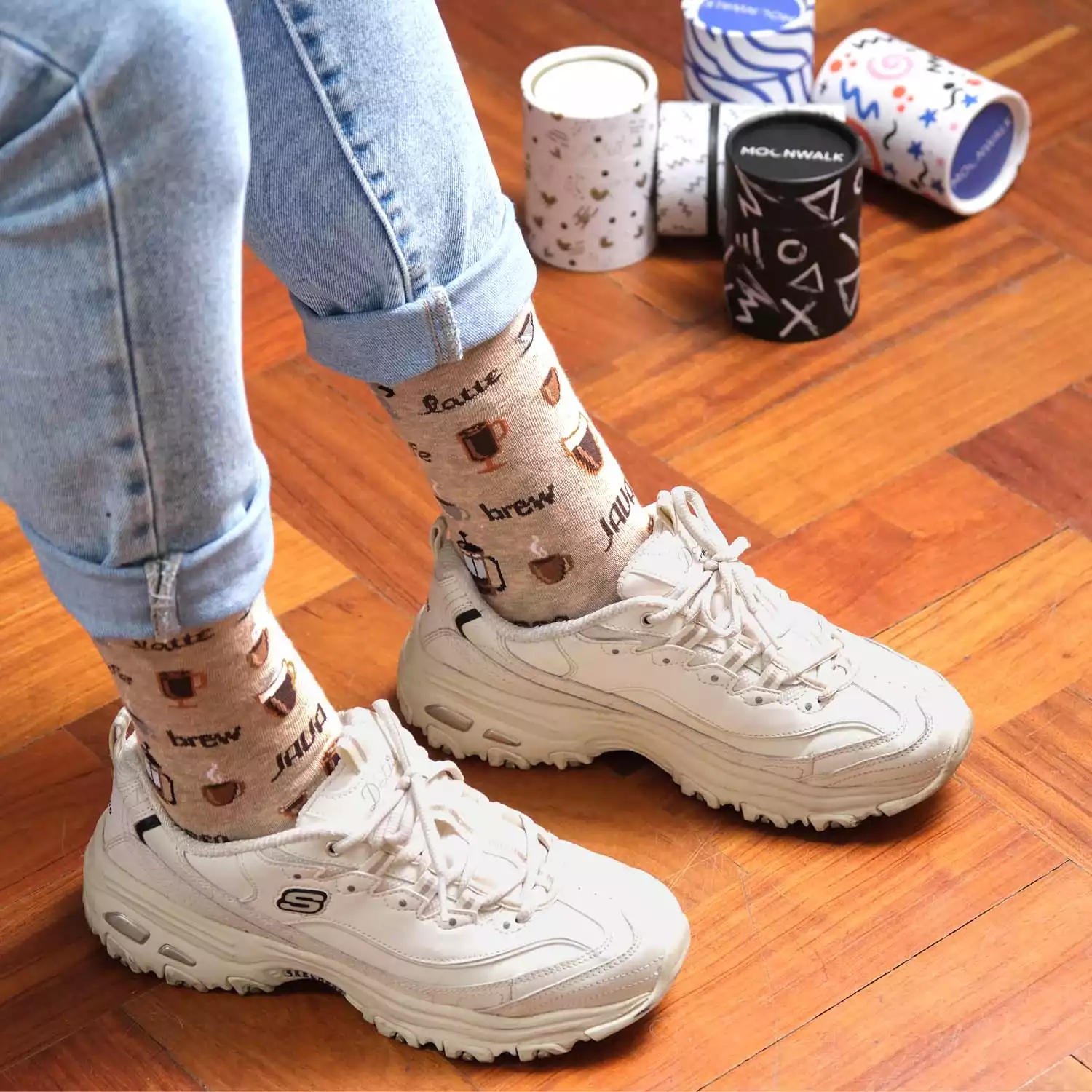 Moonwalk Sock - Kahve Temalı Çorap