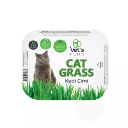 Vet's Plus Tüy Yumaklarına Karşı %100 Doğal Fileli Kedi Çimi