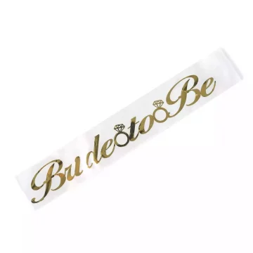 Gold Bride to Be Baskılı Kuşak - Beyaz