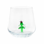 Çam Ağacı Figürlü El Yapımı Cam Bardak