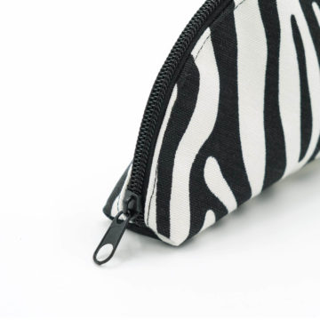 Zebra Desenli Clutch Makyaj Çantası