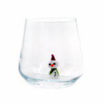 Kardan Adam Figürlü El Yapımı Cam Bardak