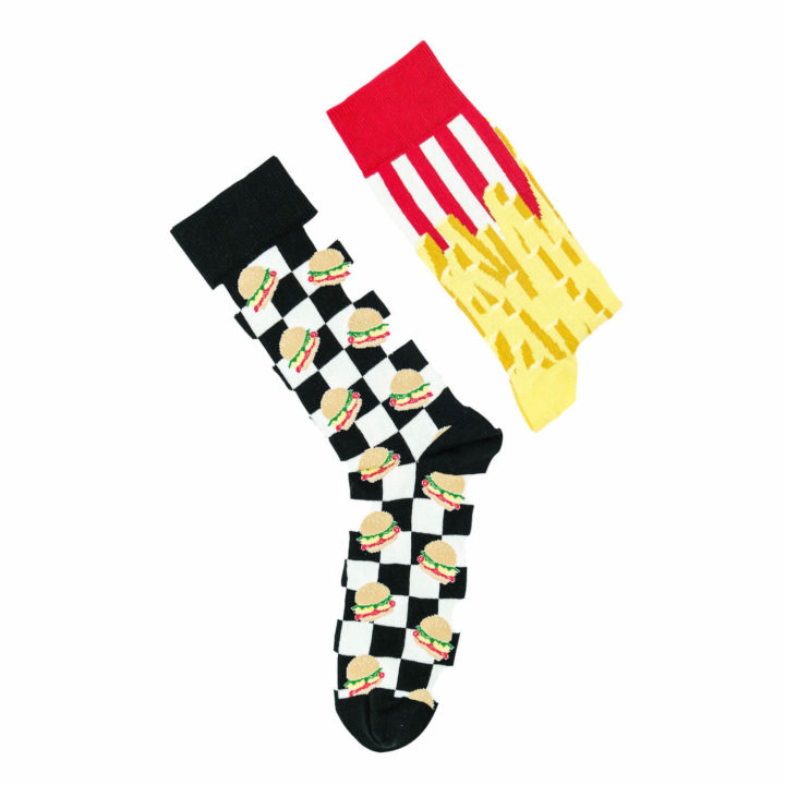 Moonwalk Sock - Hamburger & Patates Desenli Çorap