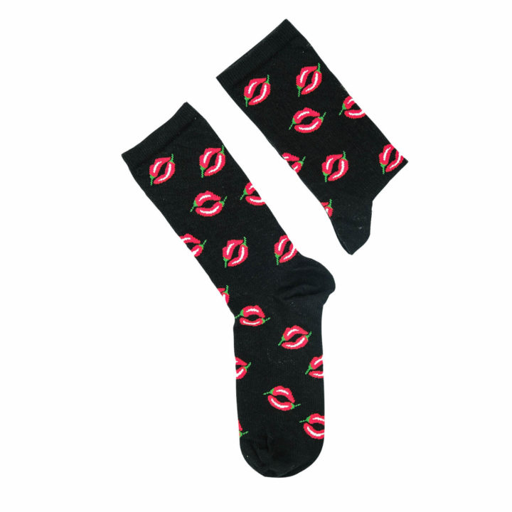 Moonwalk Sock - Kırmızı Biber Desenli Çorap