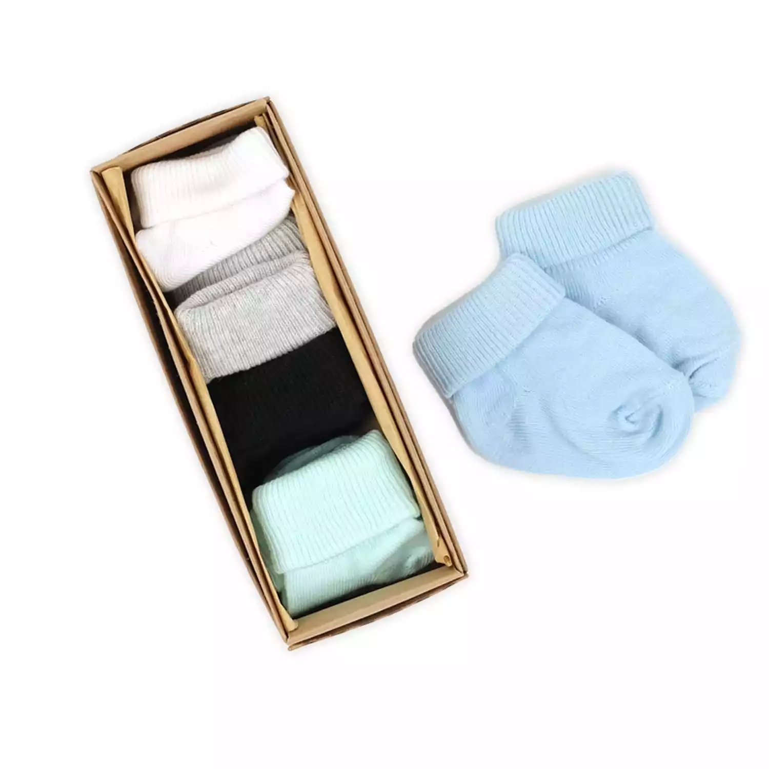 Organik Pamuk Bebek Çorabı - Mavi