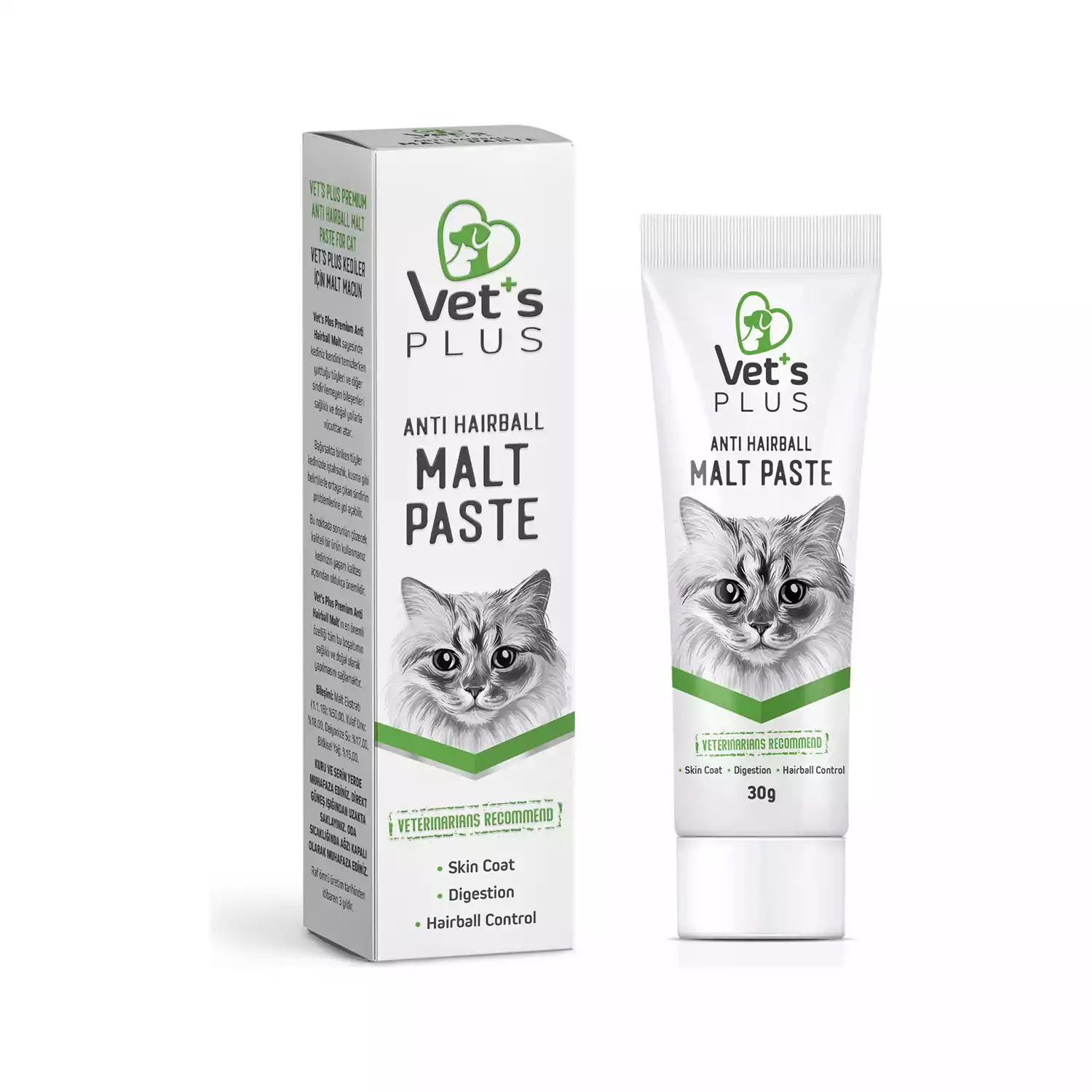 Vets Plus Anti-Hairball Sağlıklı Tüyler İçin Malt Kedi Macunu