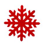 Kırmızı Kar Tanesi Bardak Altlığı