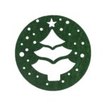 Yeşil Çam Ağaçlı Bardak Altlığı