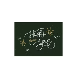 Yaldızlı - Happy New Year Motto Kartı