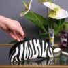 Zebra Desenli Clutch Makyaj Çantası