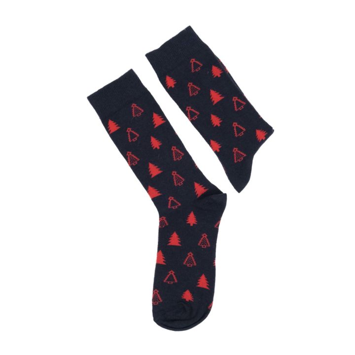 Moonwalk Sock - Lacivert Çam Ağacı Desenli Çorap