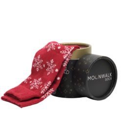Moonwalk Sock - Kırmızı Kar Tanesi Desenli Çorap
