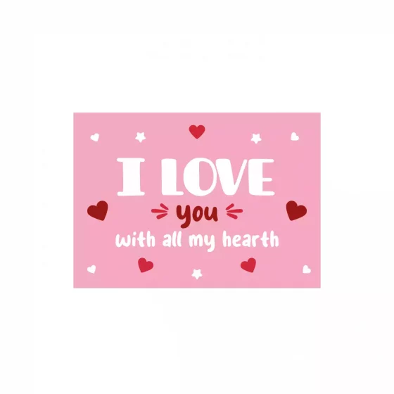 I Love You With My Hearth Motto Kartı