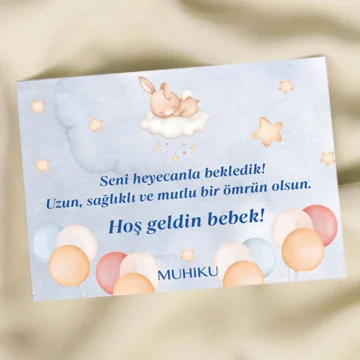 Hoş Geldin Bebek Motto Kartı