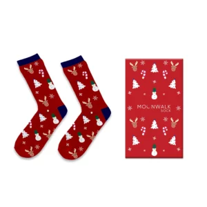 Moonwalk Sock - Kırmızı Yeni Yıl Temalı Çorap