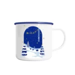 Lacivert Yeni Yıl Özel Tasarım Porselen Kupa