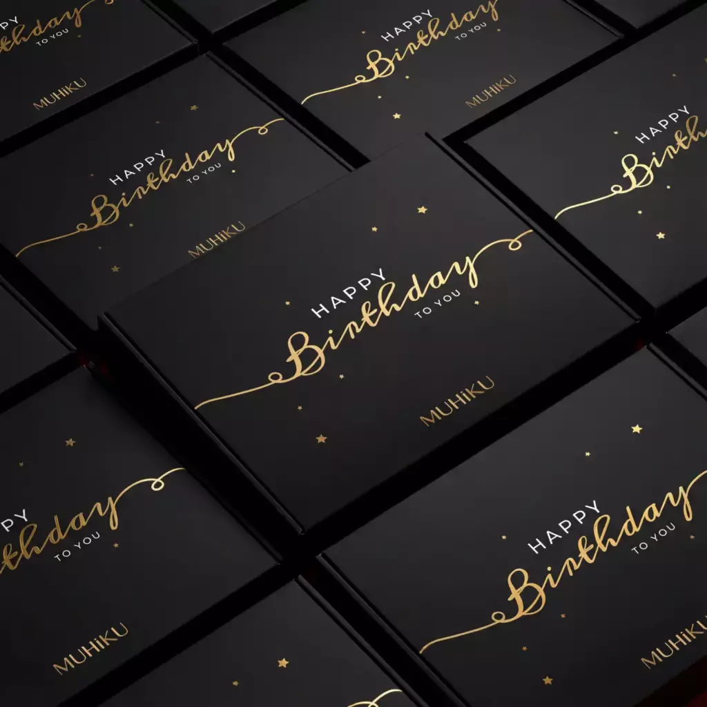 Gold Yaldızlı Happy Birthday Kutu Gold Yaldızlı Happy Birthday Kutu